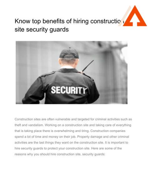 construction-site-security-guard,Benefits of Hiring Construction Site Security Guard,
